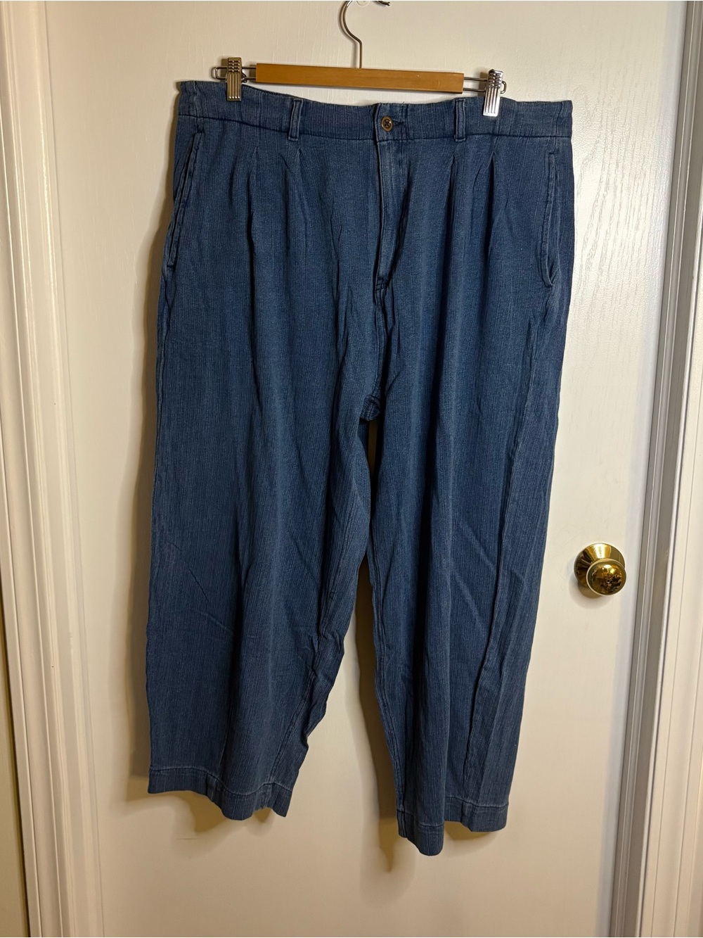Halara NWT Linen Feel Pleated Front Button Fly with Pockets Sz XL Barrel Retired